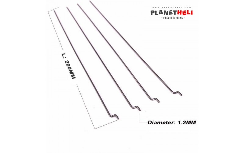 Z type D1.2mm push rod steel wire rc aircraft airplane connecting rod 200mm (2 Pcs)